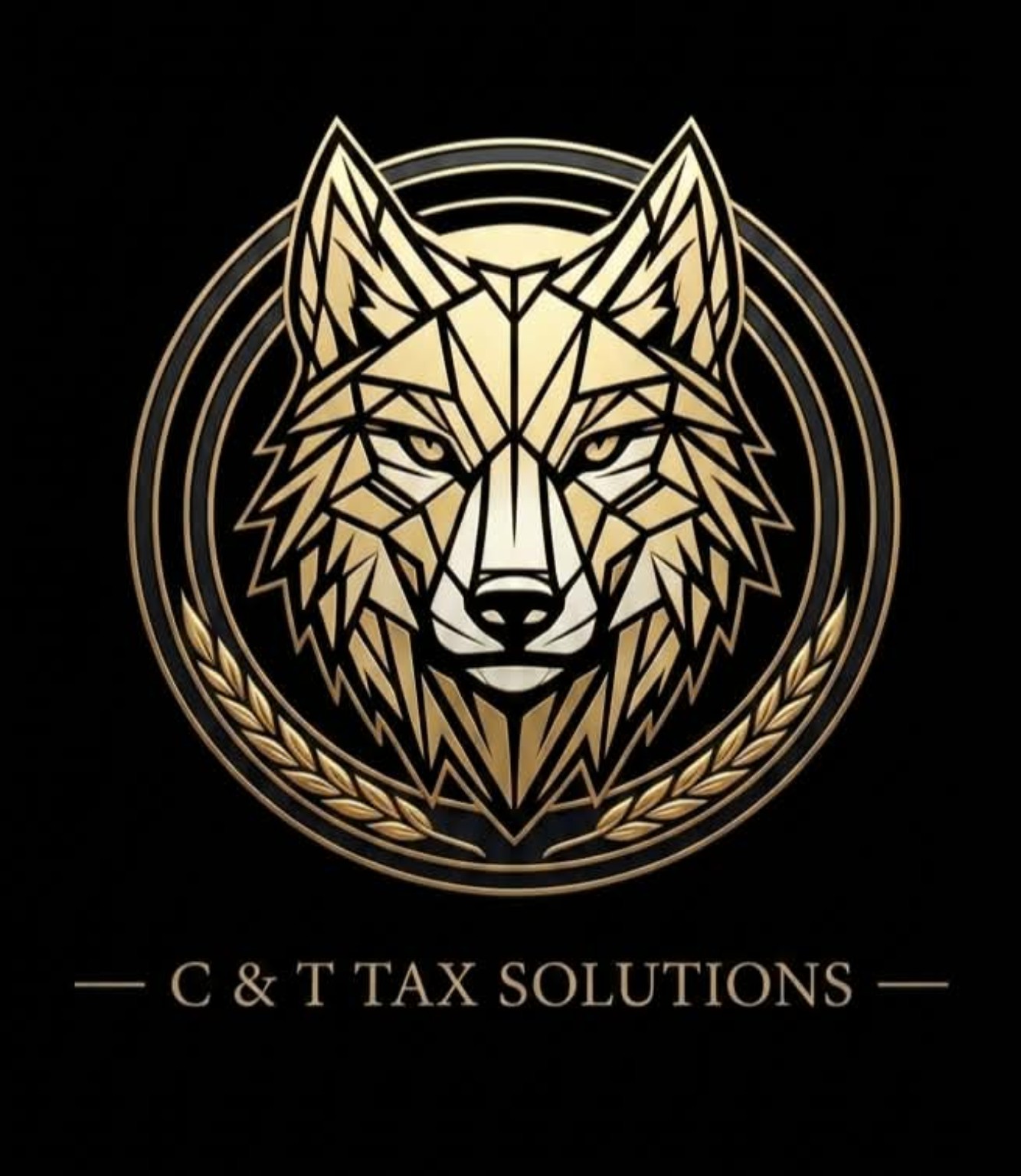 C and T Tax Solutions geometric wolf emblem